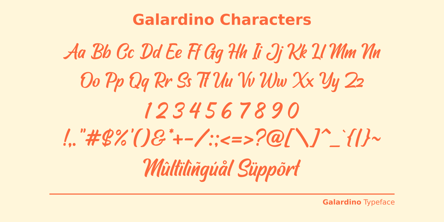 Пример шрифта Galardino #2
